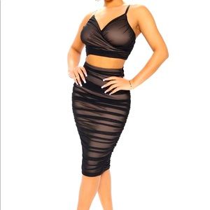 Fashion Nova When You’re Ready Ruched Skirt Set. Large